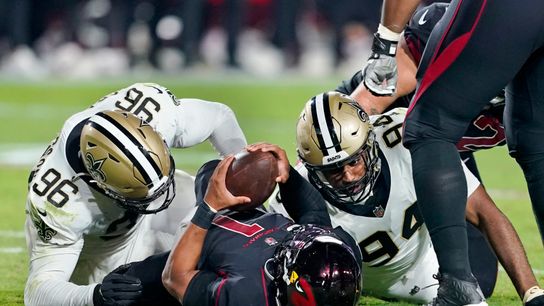 One change we’re already seeing with Saints’ edge rushers in new defense: 7-on-7 drills. Photo by AP Photo/Matt York