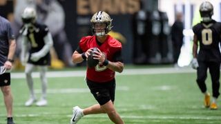 Saints buy or sell? Spencer Rattler's comfort, Trevor Penning at guard, Jake Haener and Isaiah Foskey's outlook (Analysis). Photo by AP Photo/Matthew Hinton